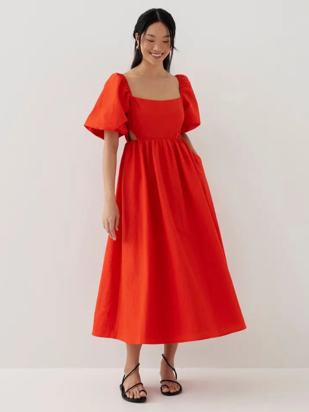 Love, Bonito Alai Puff Sleeve Fit & Flare Midaxi Dress